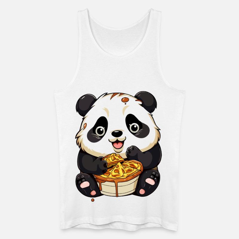 Panda câlin avec gaufre - Débardeur bio Homme - blanc