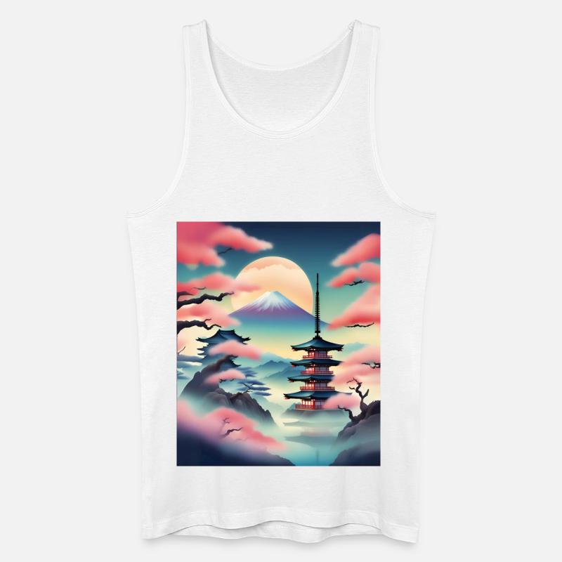Schöne japanische Aussicht - Männer Bio Tank Top - Weiß