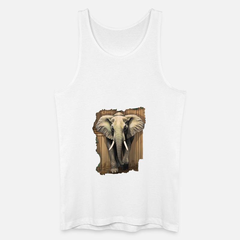 Elefant - Männer Bio Tank Top - Weiß