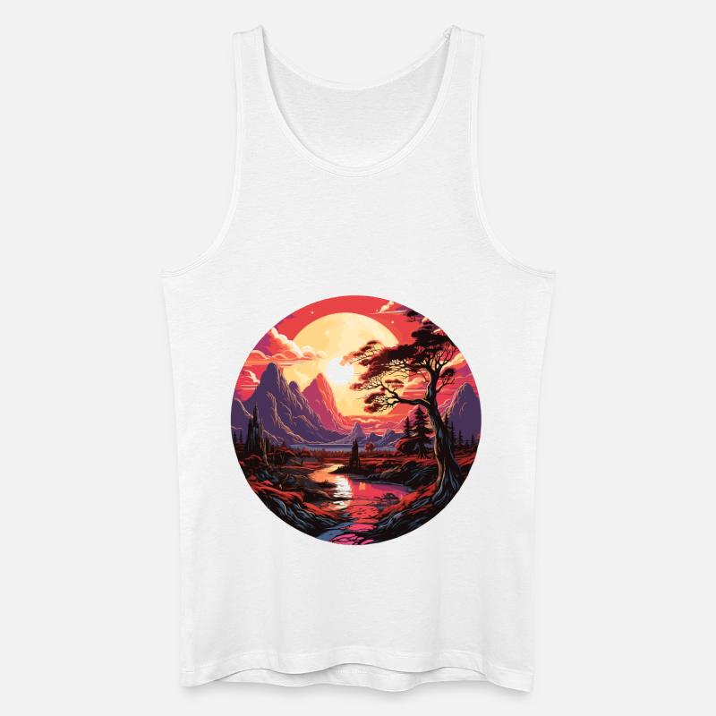 Landschaft - Illustration - Männer Bio Tank Top - Weiß