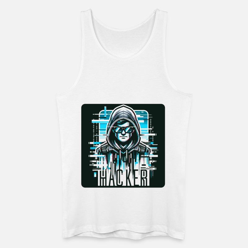 Hacker - Illustration - Männer Bio Tank Top - Weiß