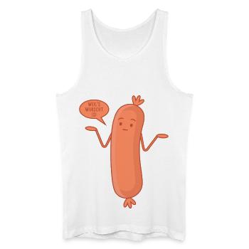 Wurst Bockwurscht Egal Bockwurst Weil's wurscht is - Männer Bio Tank Top - Weiß - Vorne