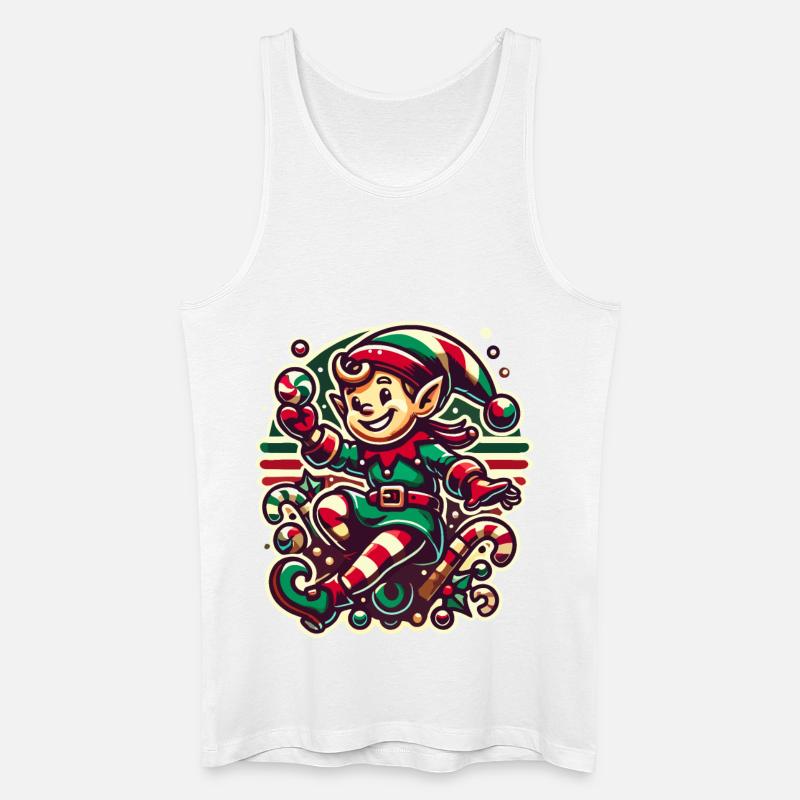 Fröhlicher Weihnachtswichtel Illustration - Männer Bio Tank Top - Weiß