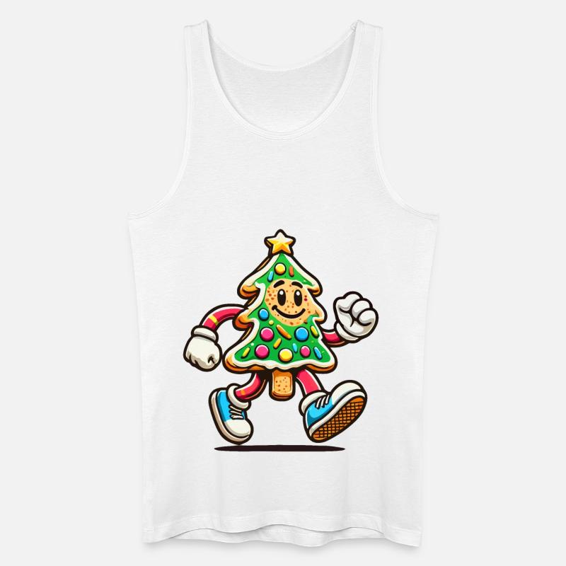 Fröhlicher Weihnachtskeks Baumfigur - Männer Bio Tank Top - Weiß