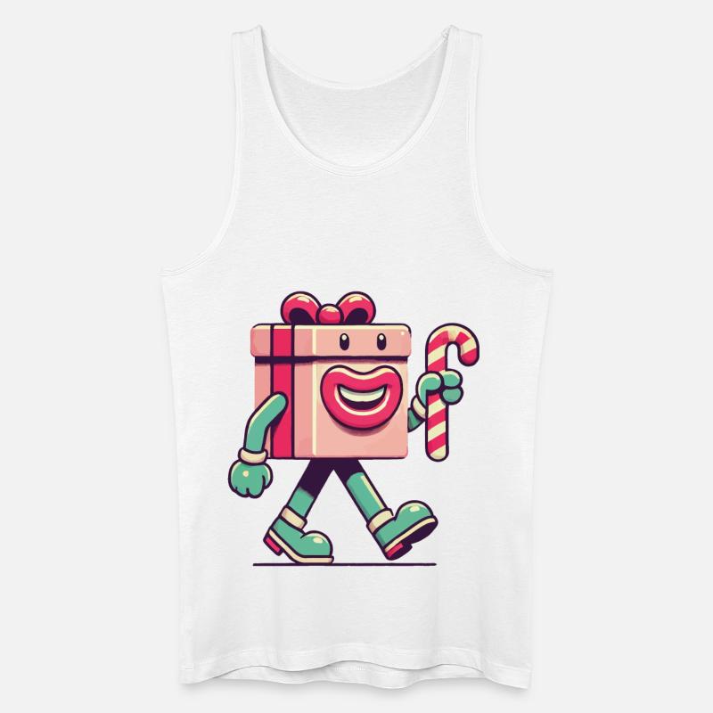 Fröhliches Weihnachtsgeschenk Maskottchen - Männer Bio Tank Top - Weiß