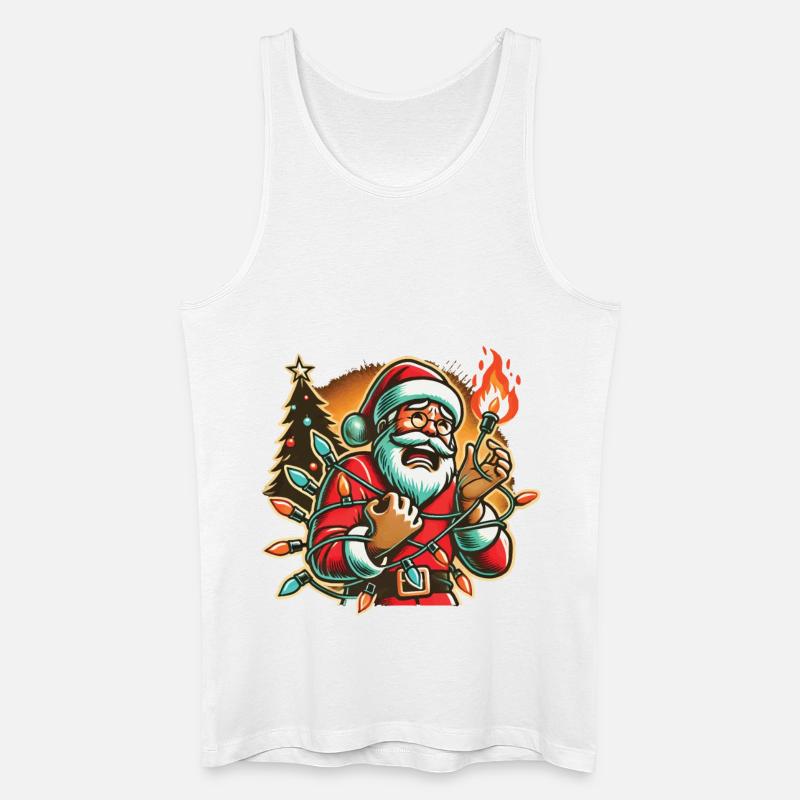 Weihnachtsmann Mit Stromschlag Humor - Männer Bio Tank Top - Weiß