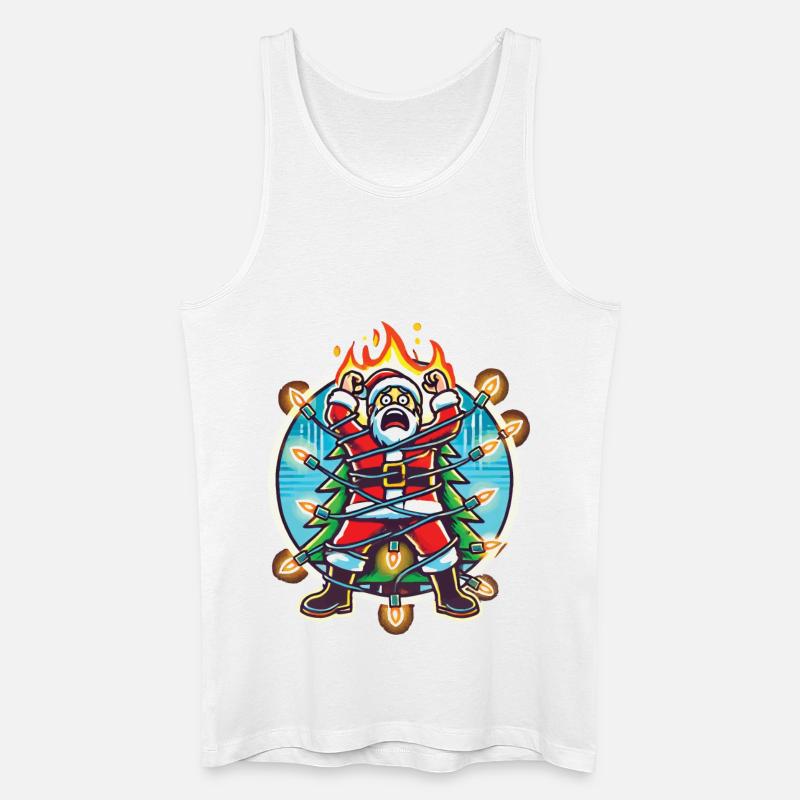 Weihnachtsmann Stromschlag Chaos Katastrophe - Männer Bio Tank Top - Weiß