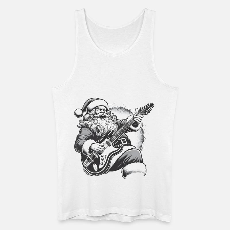 Rockender Weihnachtsmann Gitarre Spaß - Männer Bio Tank Top - Weiß
