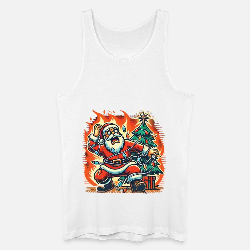 Stromschlag Weihnachtsmann Katastrophe - Männer Bio Tank Top - Weiß