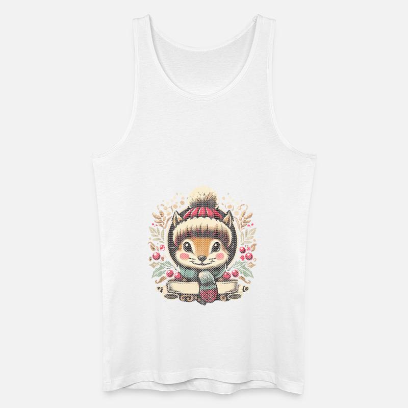 Winterliche Eichhörnchen Illustration - Männer Bio Tank Top - Weiß