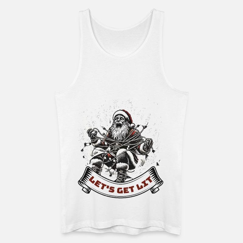 Weihnachtsmann Lichterkette Chaos - Männer Bio Tank Top - Weiß