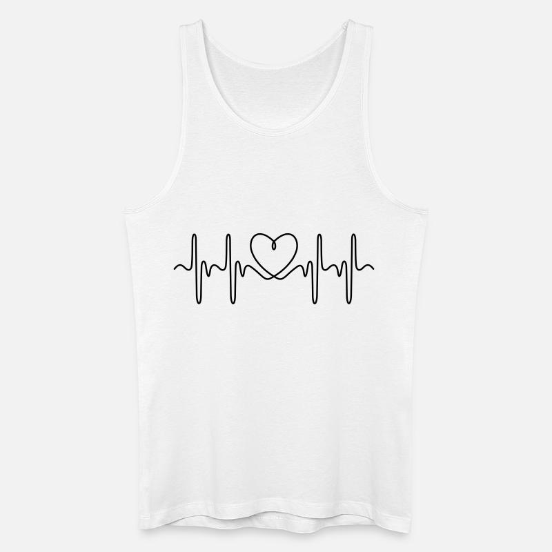 Herzschlag EKG - Männer Bio Tank Top - Weiß