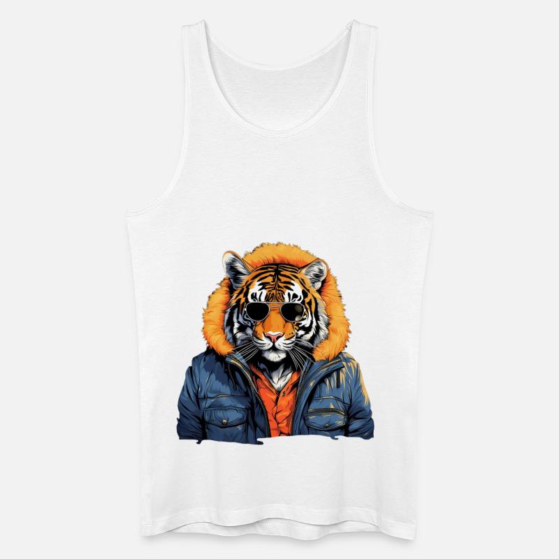 Tiger im Graffiti-Stil | Tiger-Liebhaber - Männer Bio Tank Top - Weiß