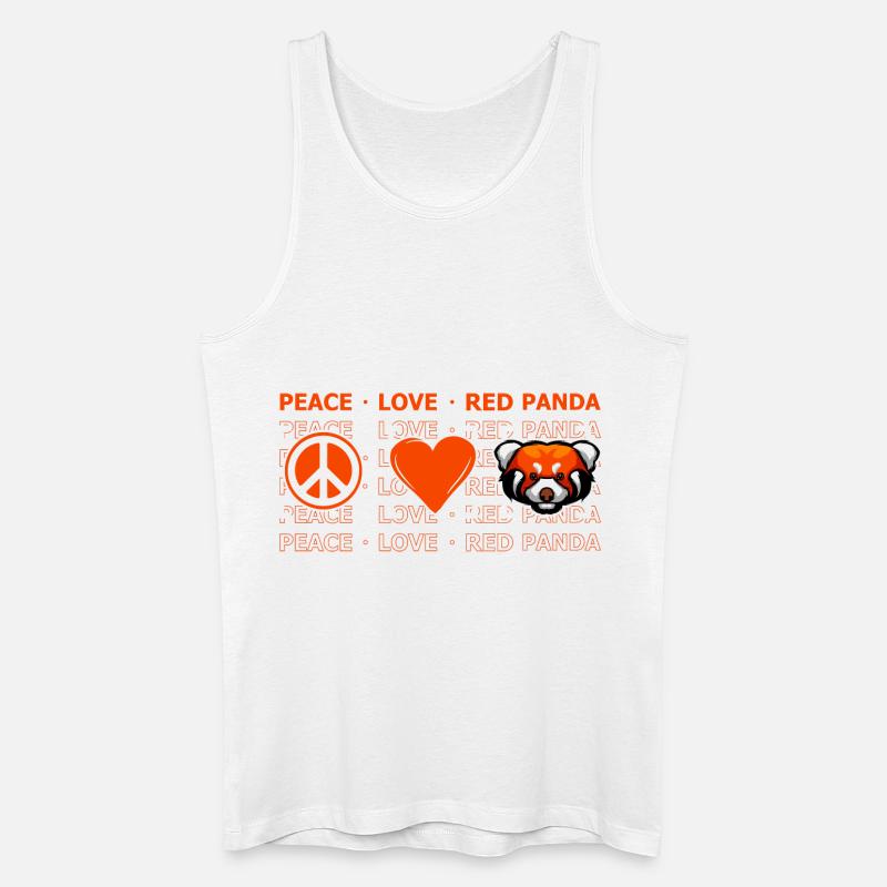 Peace Love Red Panda - Männer Bio Tank Top - Weiß