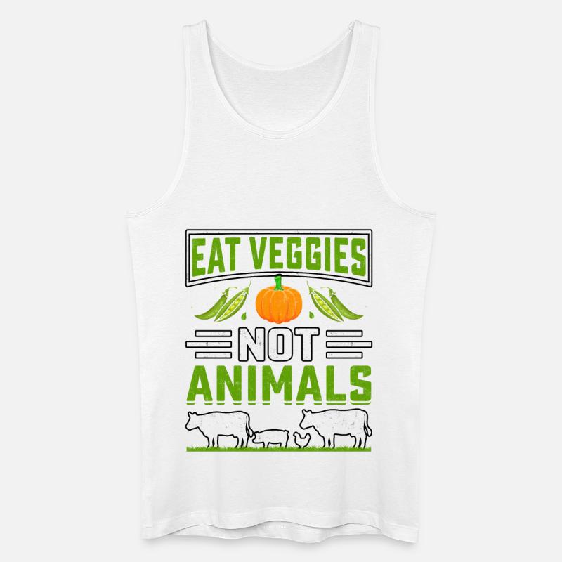 Eat veggies not animals - Männer Bio Tank Top - Weiß