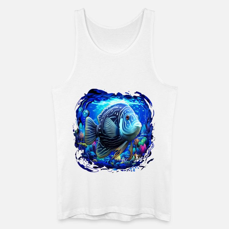 Skalar - Männer Bio Tank Top - Weiß