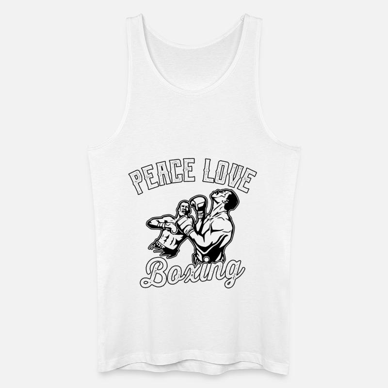 Frieden Liebe Boxen - Männer Bio Tank Top - Weiß