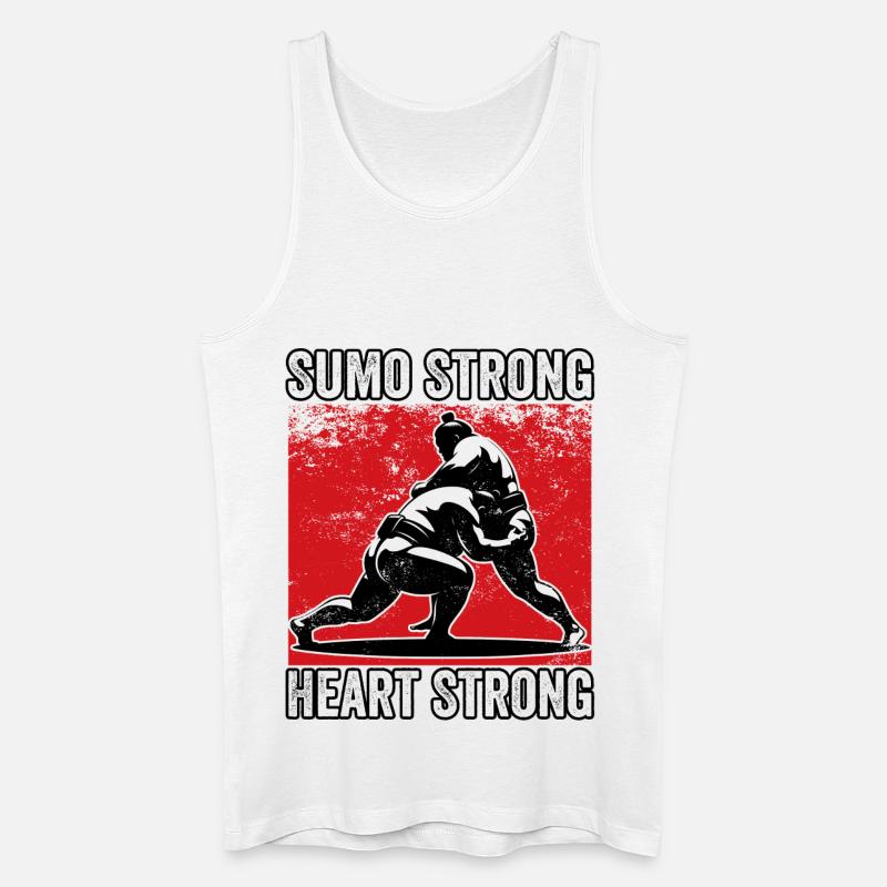 Sumo Starkes Herz Stark - Männer Bio Tank Top - Weiß