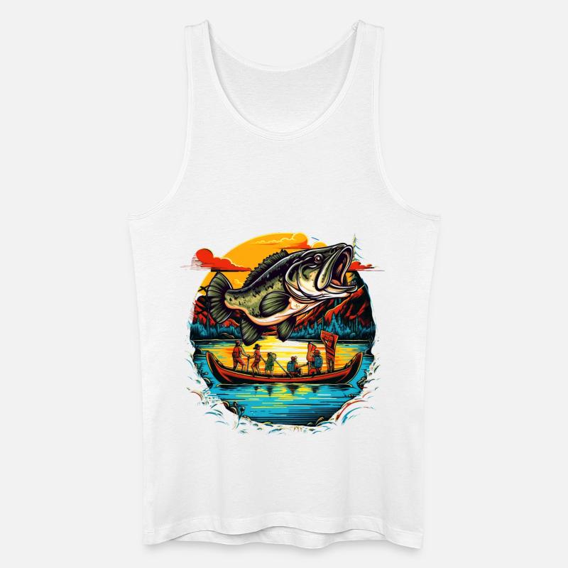 Barsch-Fisch - Männer Bio Tank Top - Weiß