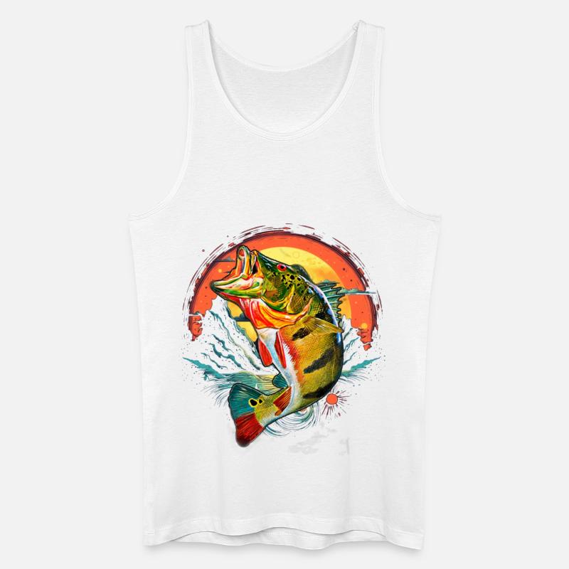 Barsch-Fisch - Männer Bio Tank Top - Weiß