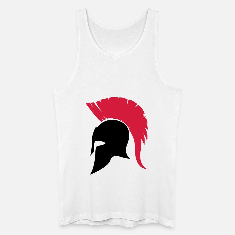 sparta_helm02 - Männer Bio Tank Top - Weiß