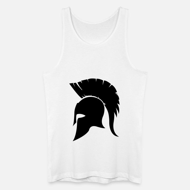 sparta_helm - Männer Bio Tank Top - Weiß