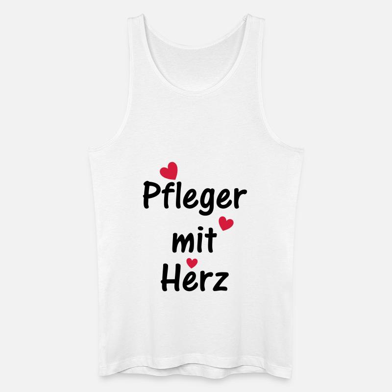 Pfleger mit Herz - Männer Bio Tank Top - Weiß