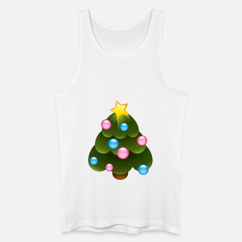 Smiley Christmas Tree - Männer Bio Tank Top - Weiß