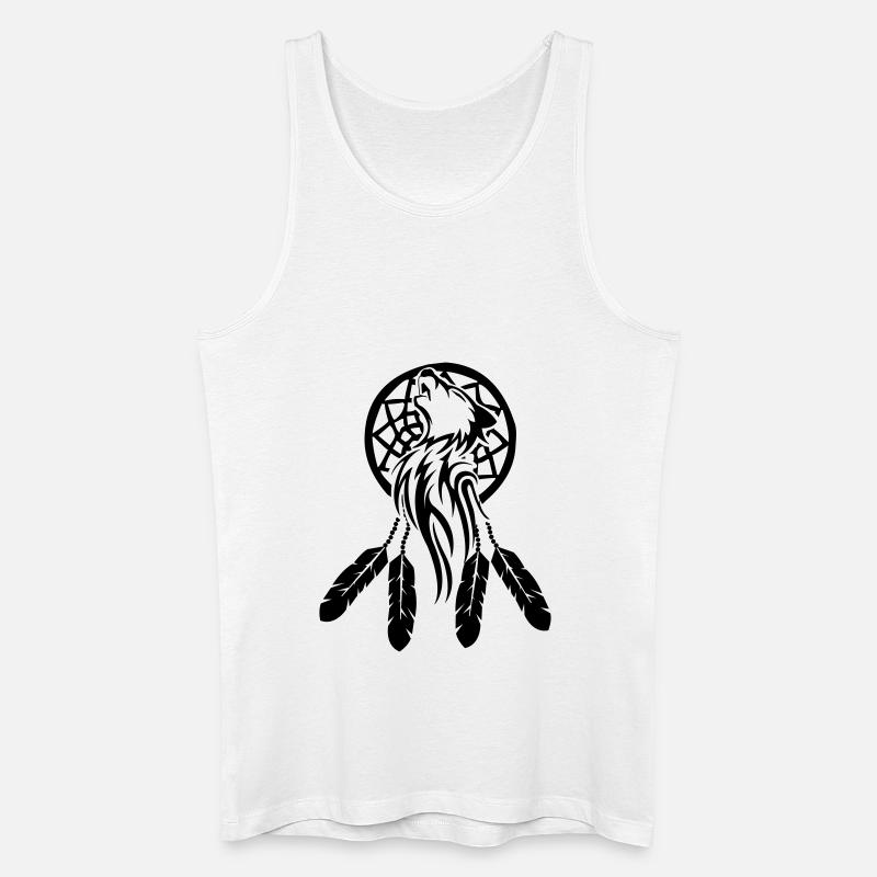 wolf_traumfaenger_001 - Männer Bio Tank Top - Weiß