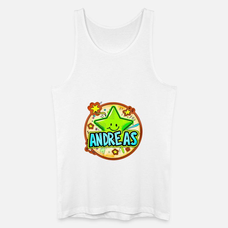 Name Andreas mit Stern - Männer Bio Tank Top - Weiß