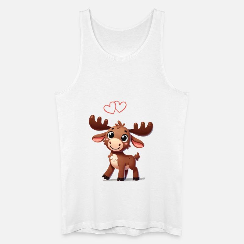 elch comic love - Männer Bio Tank Top - Weiß