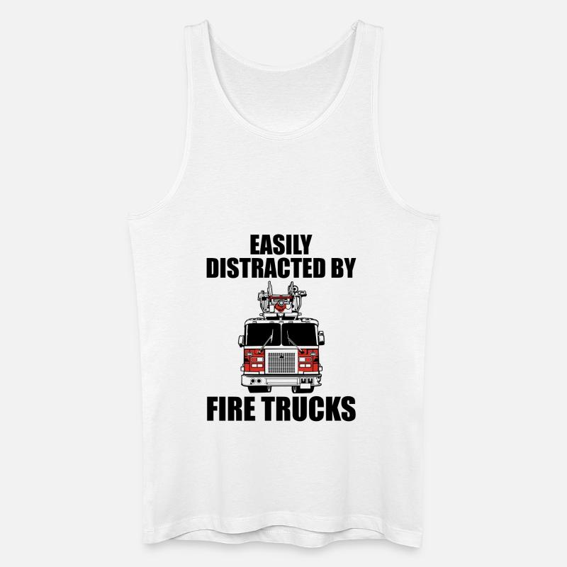 Easily distracted by fire trucks - Men’s Organic Tank Top - white