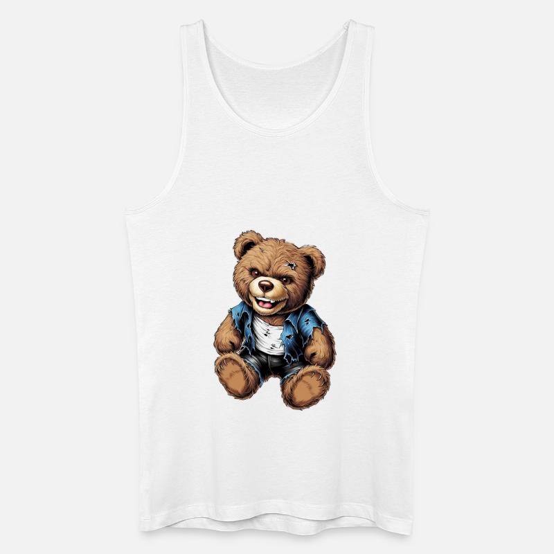 Teddy - Rock on ! - Männer Bio Tank Top - Weiß