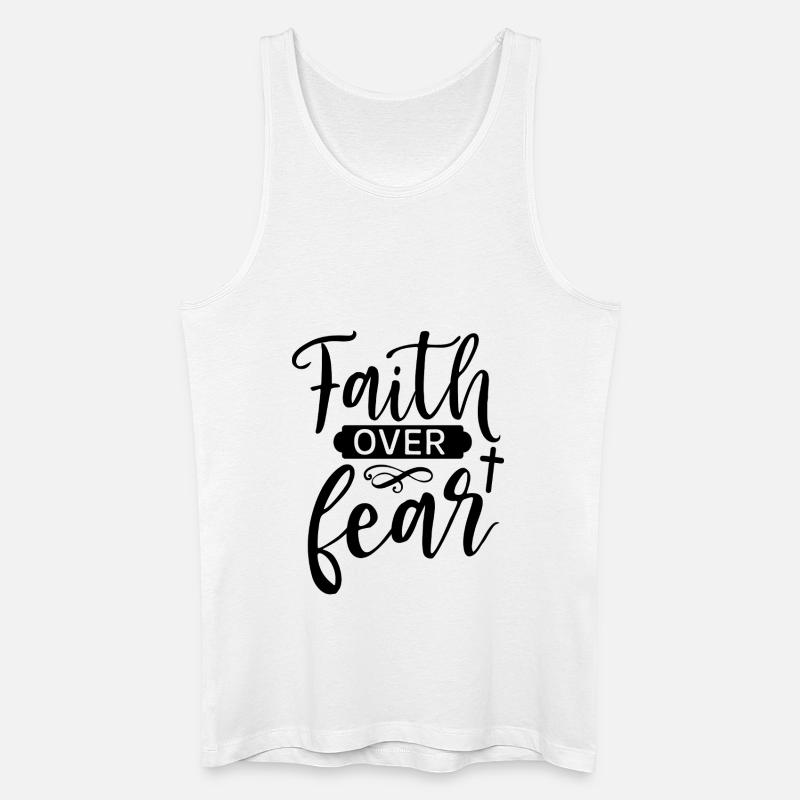 Glaube über Angst - Männer Bio Tank Top - Weiß