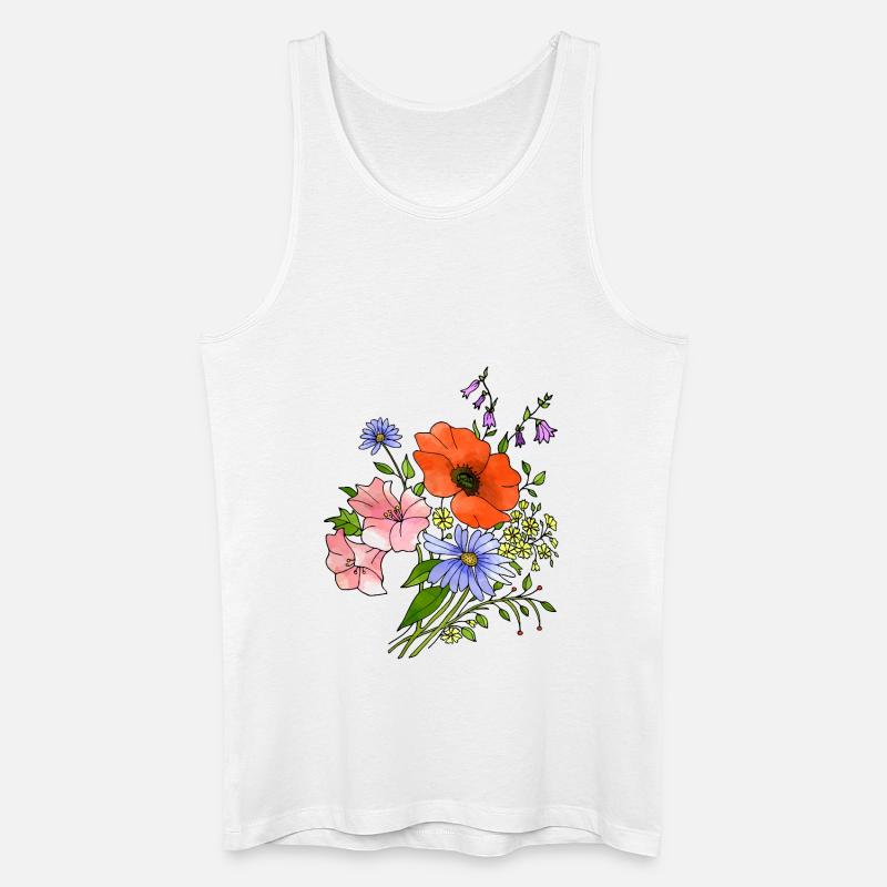 Blumen - Männer Bio Tank Top - Weiß