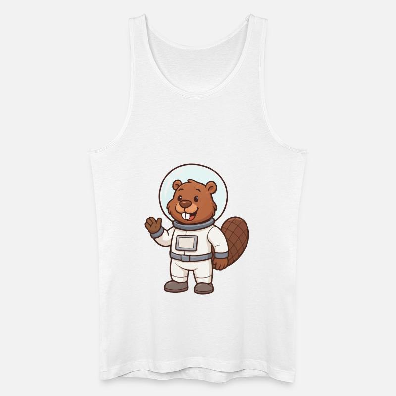 biber astronaut comic - Männer Bio Tank Top - Weiß