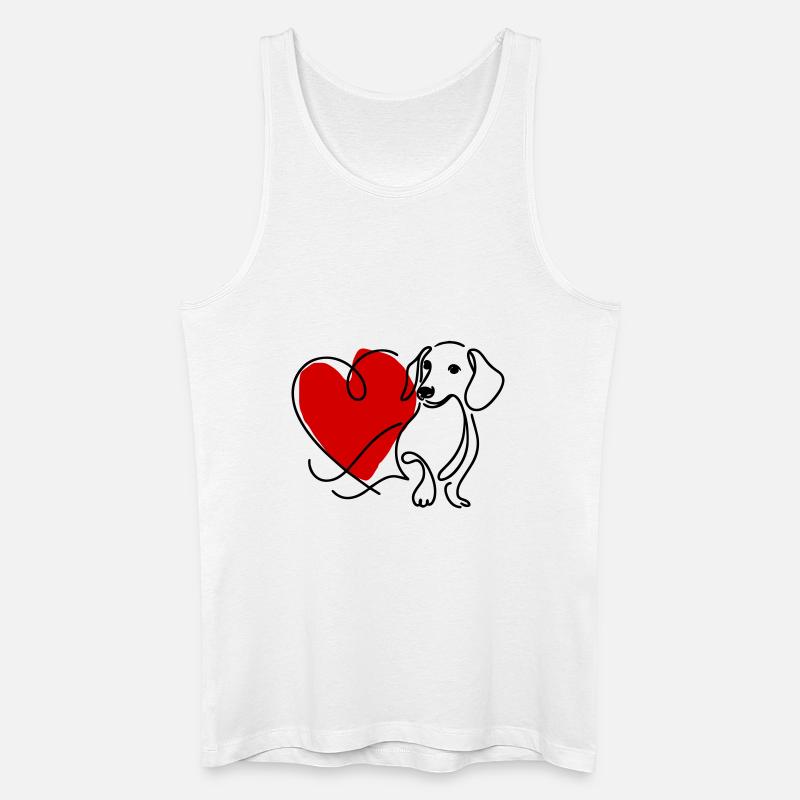 Dackel mit Herz - Männer Bio Tank Top - Weiß