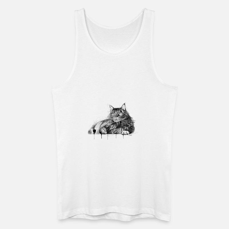 die Katze - Männer Bio Tank Top - Weiß