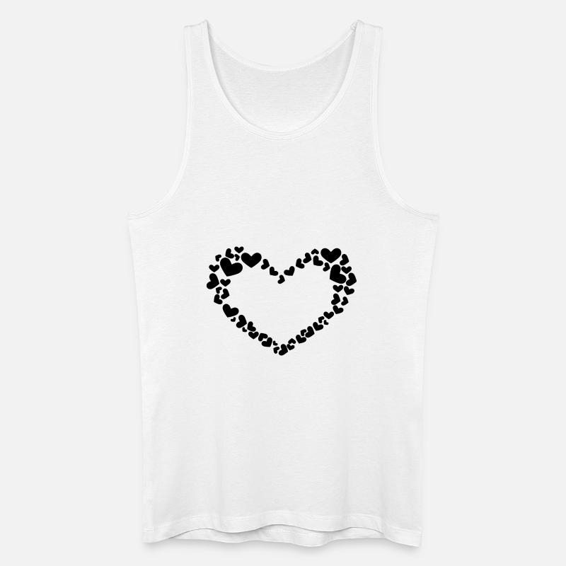 Herz Design mit Herzchen - Männer Bio Tank Top - Weiß