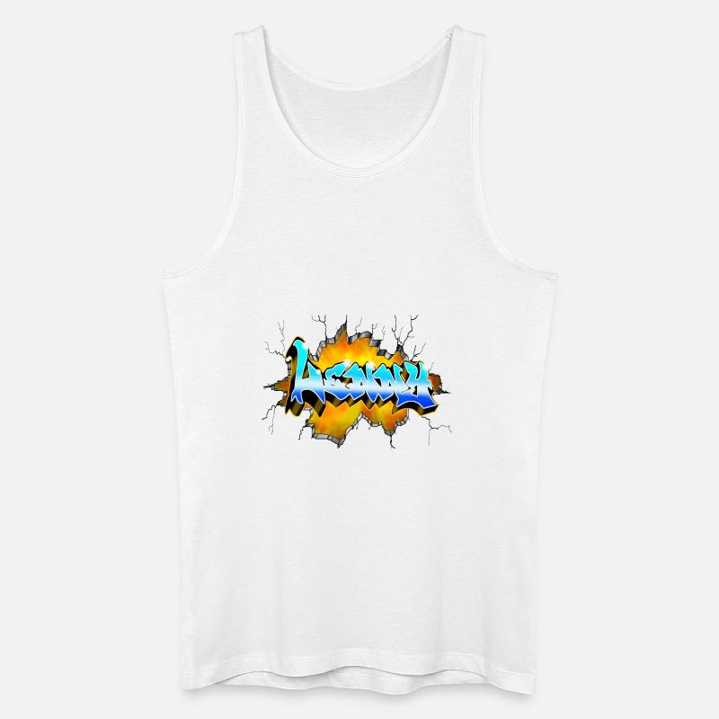 LENNY Graffiti - Männer Bio Tank Top - Weiß