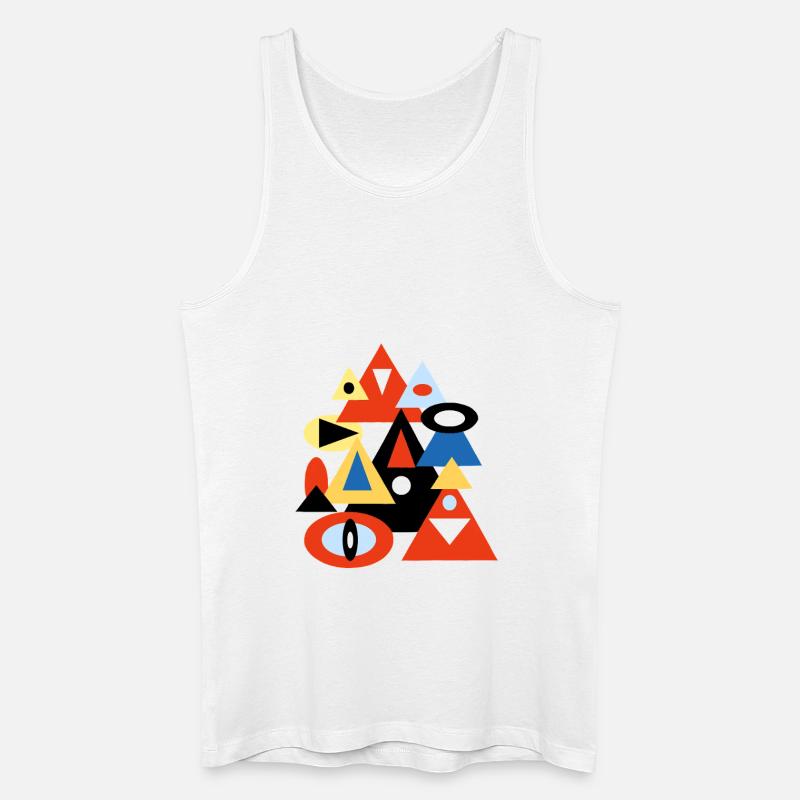 Geometrisches abstraktes Pyramidendesign - Männer Bio Tank Top - Weiß