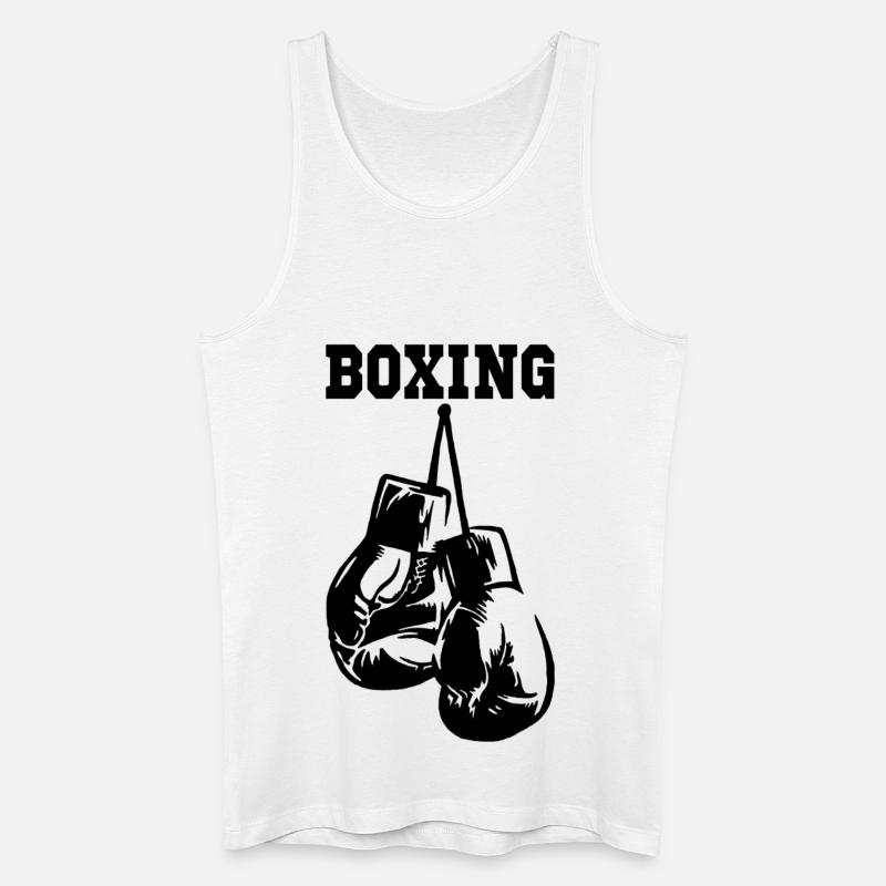 Schwarze Boxhandschuhe - Männer Bio Tank Top - Weiß