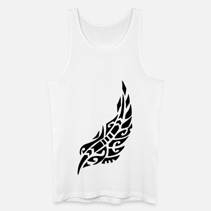 Schwarze Feder des Vogels - Männer Bio Tank Top - Weiß