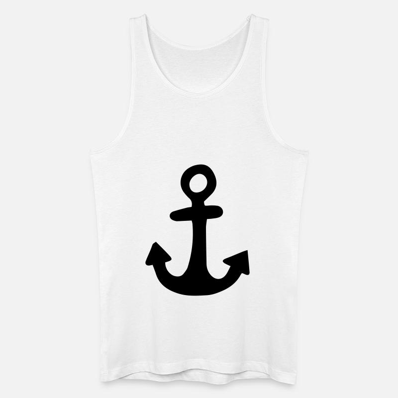Anker,Schiffsanker,Seemann,Schiff,Boot,Seefahrt, - Männer Bio Tank Top - Weiß
