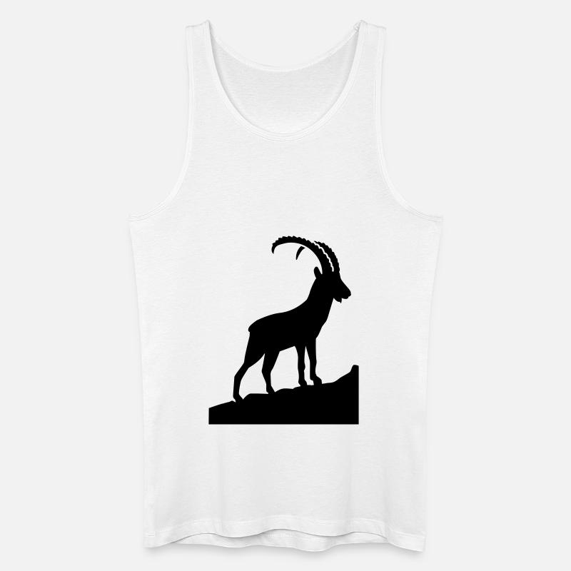 Steinbock - Männer Bio Tank Top - Weiß