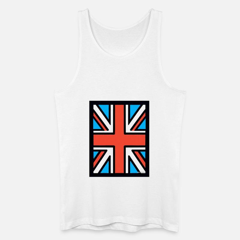 Union Jack - Canotta ecologica da uomo - bianco