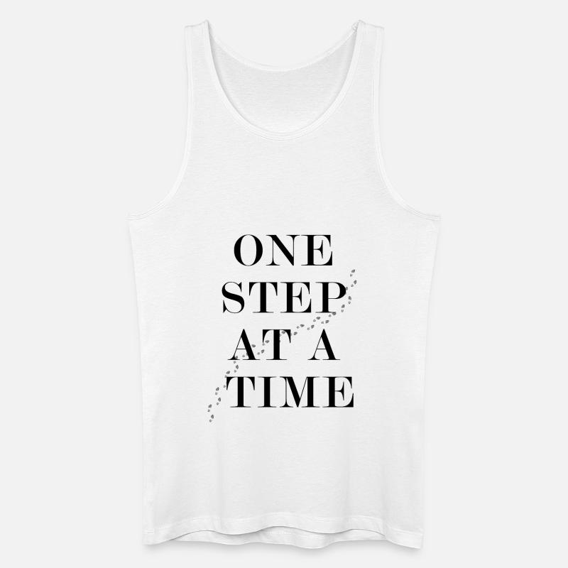 One Step At A Time - Männer Bio Tank Top - Weiß