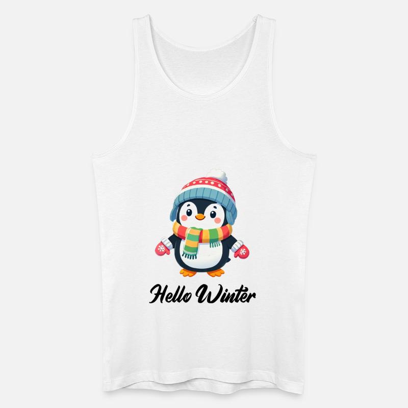 pinguin comic winter - Männer Bio Tank Top - Weiß