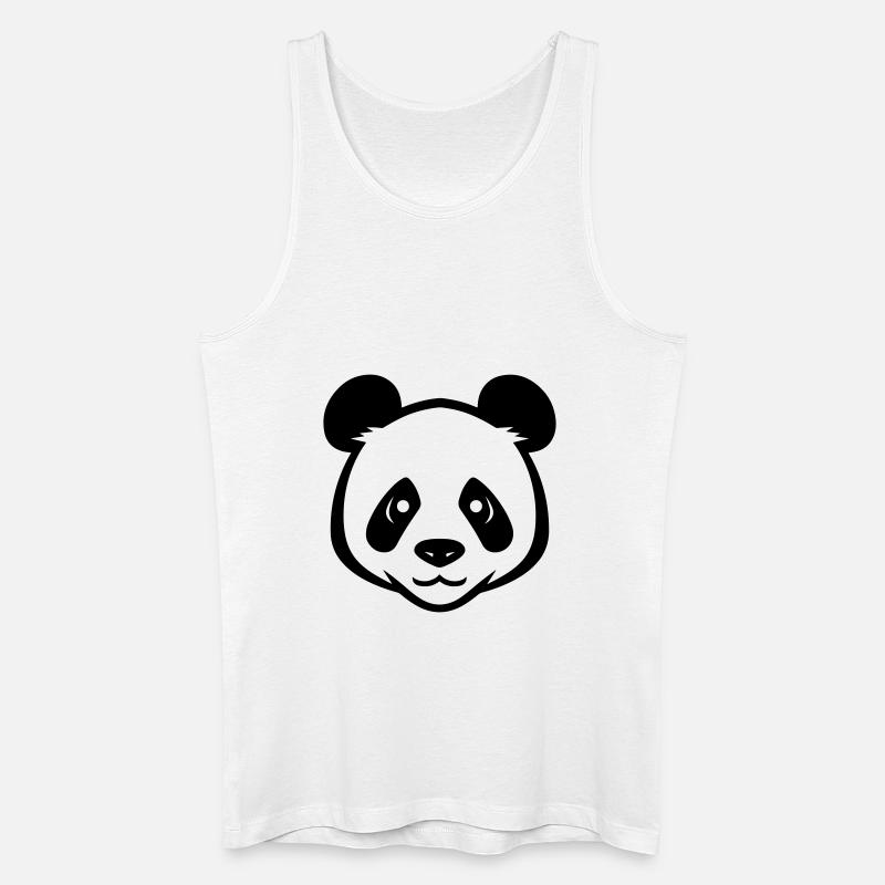 Panda Kopf - Männer Bio Tank Top - Weiß