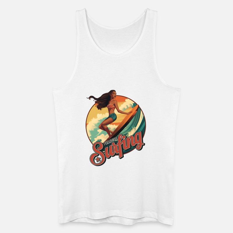 SURFING PARADISE!! - Männer Bio Tank Top - Weiß